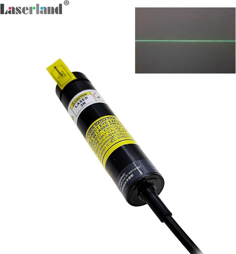 Laserlands 520nm Green Light Line Module Projector Focusable Locator Generator for Wood Stone Fabric Alignment Dia.16mm (5V DC with Adapter, Mount and Magnetic Base) - Image 4